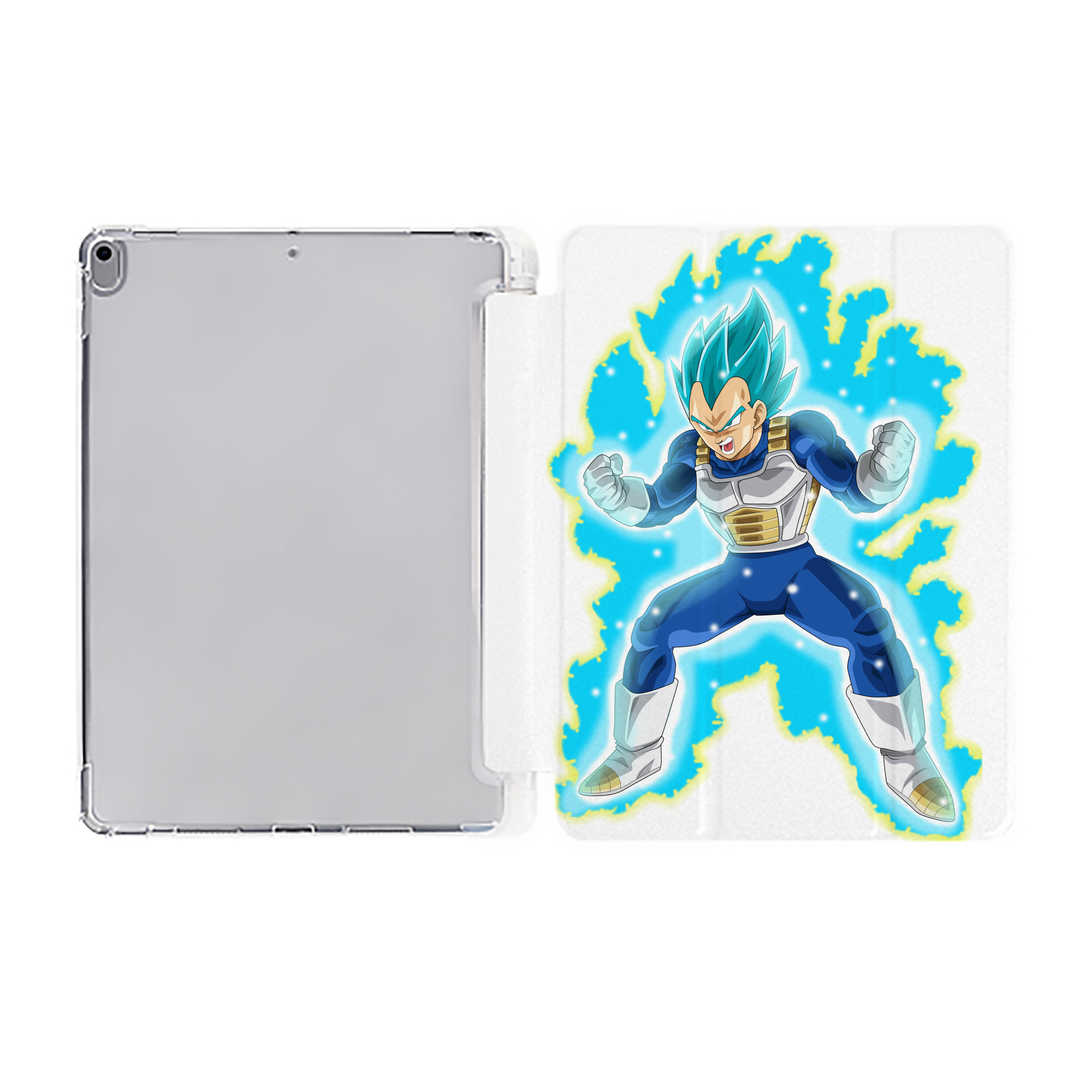 （画像用） ドラゴンボール ベジータ四世（Bejīta Yonsei）DRAGON BALL Vegeta IV IPad ケース ペン収納付き 三つ折りスタンド PUレザー×シリコン 対応機種9.5/10.5/10.9インチ